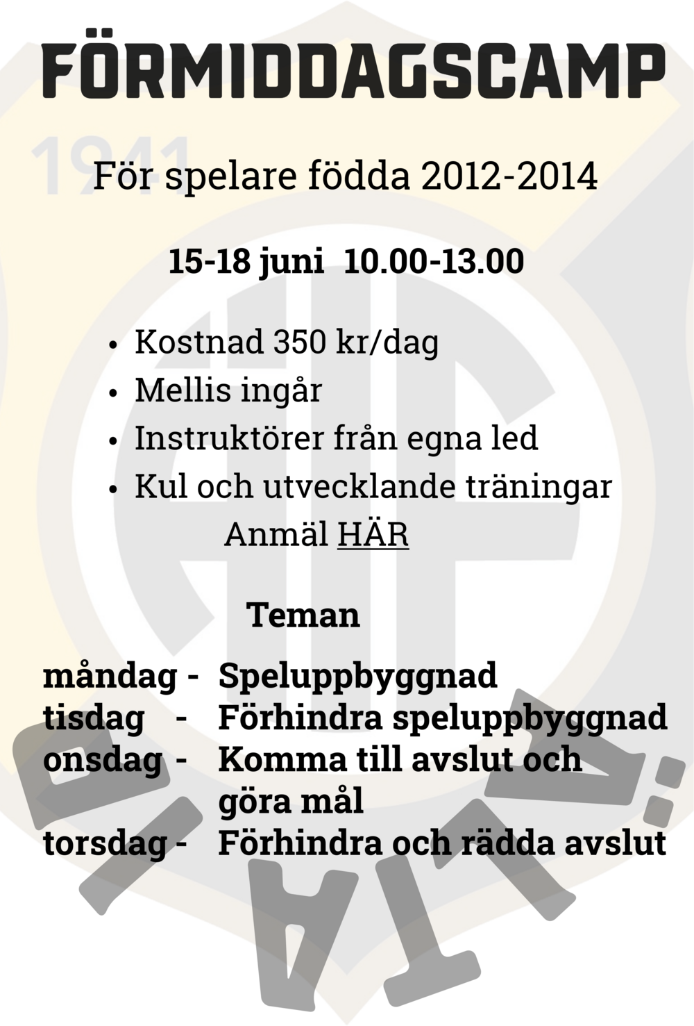 Fotboll - Förmiddagscamp Juni 2026